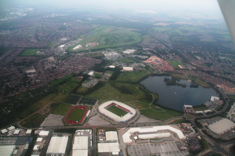 Vista aérea del estadio de Racing Club en Avellaneda
